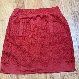 Anthropologie Baraschi embroidered, eyelet skirt